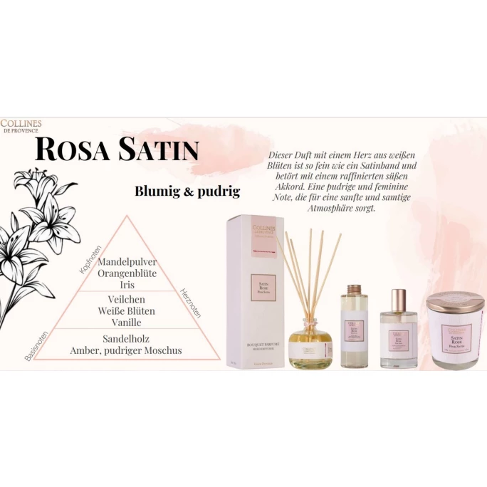 Collines De Provence Couture Rosa Satin Raumspray - 2 Collines De Provence Couture Rosa Satin Raumspray - – Bild 2