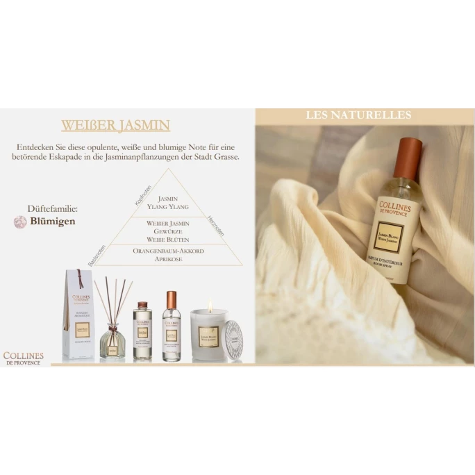 Collines De Provence Les Naturelles Weißer Jasmin Raumspray - 2 Collines De Provence Les Naturelles Weißer Jasmin Raumspray - – Bild 2