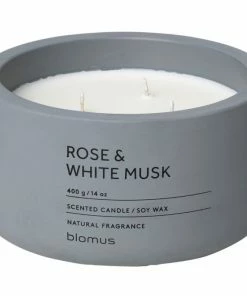 Blomus FRAGA Duftkerze XL Rose & White Musk - Flintstone -