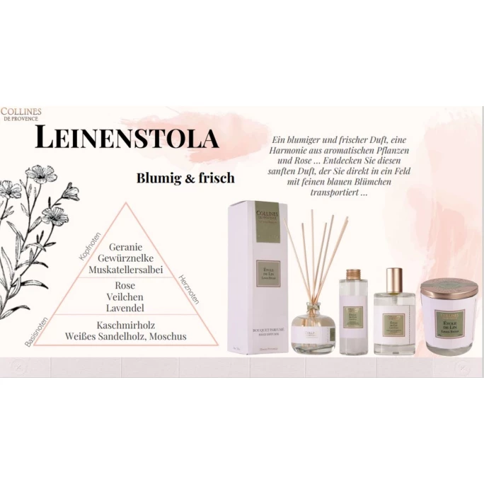 Collines De Provence Couture Leinenstola Duftkerze - 2 Collines De Provence Couture Leinenstola Duftkerze - – Bild 2