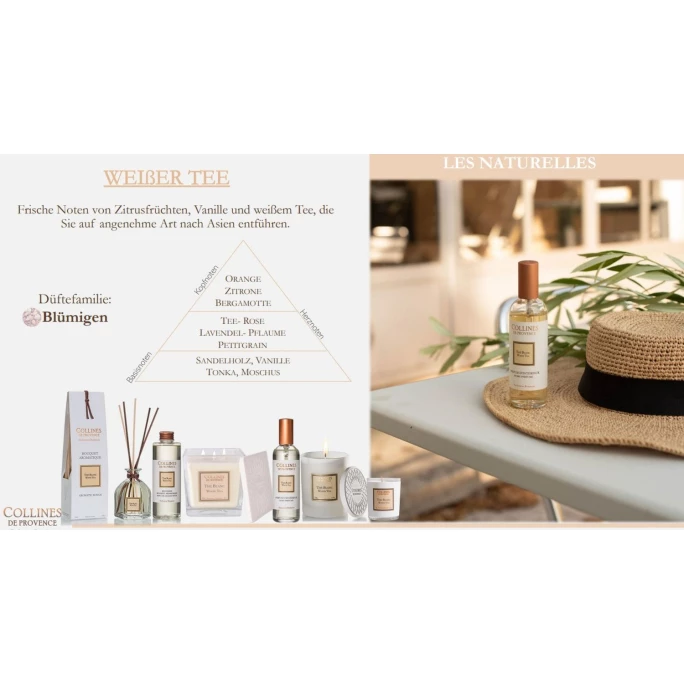 Collines De Provence Les Naturelles Weißer Tee Duftkerze - 2 Collines De Provence Les Naturelles Weißer Tee Duftkerze - – Bild 2